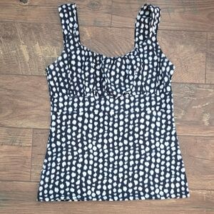 Ann Taylor Black and White Patterned Tank Top